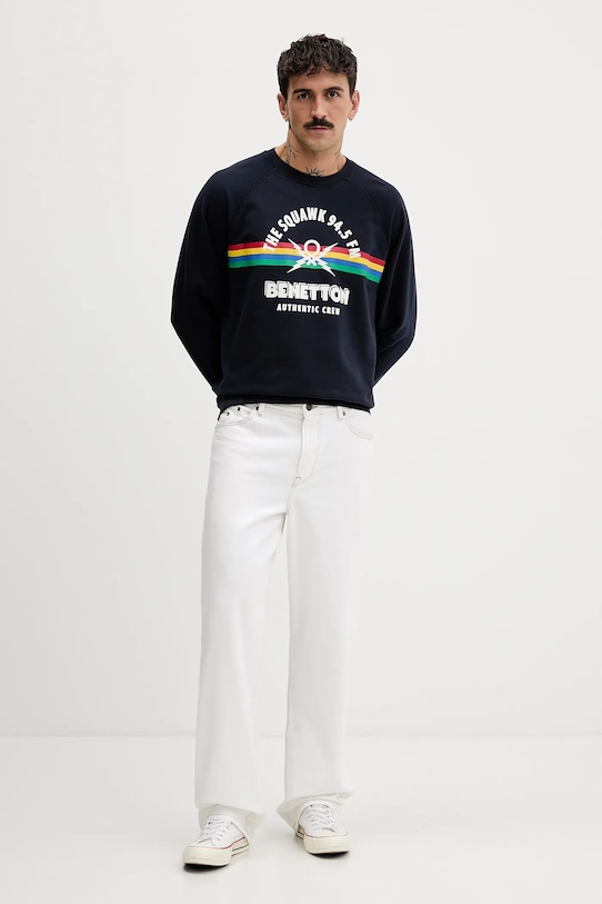 

Хлопковая толстовка Stranger Things United Colors Of Benetton, темно-синий