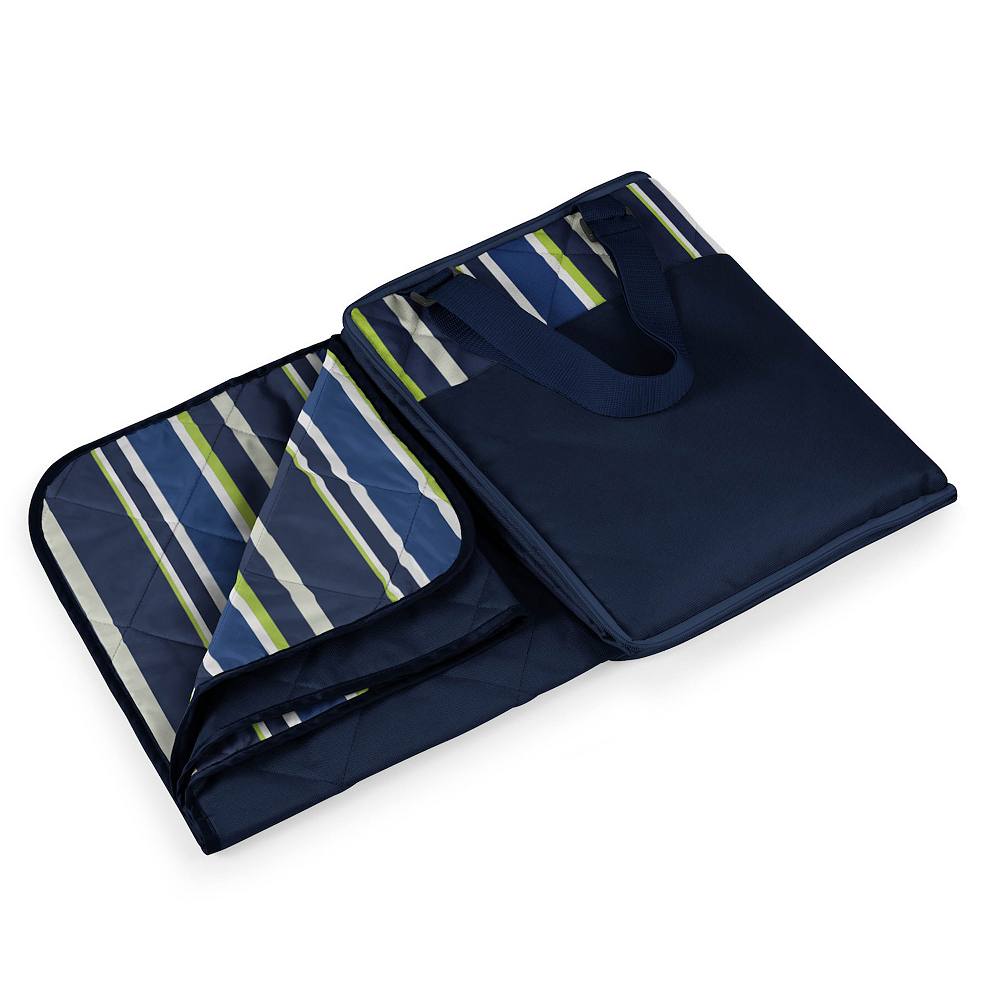 

Одеяло и сумка для пикника на открытом воздухе Picnic Time Vista, цвет Navy Blue Lime Stripe