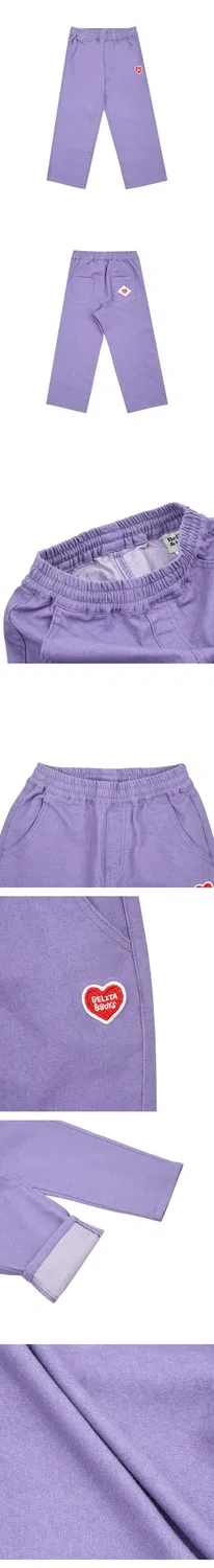 Детские фиолетовые хлопковые брюки стрейч с сердечками от Belita&Boys — фото 3