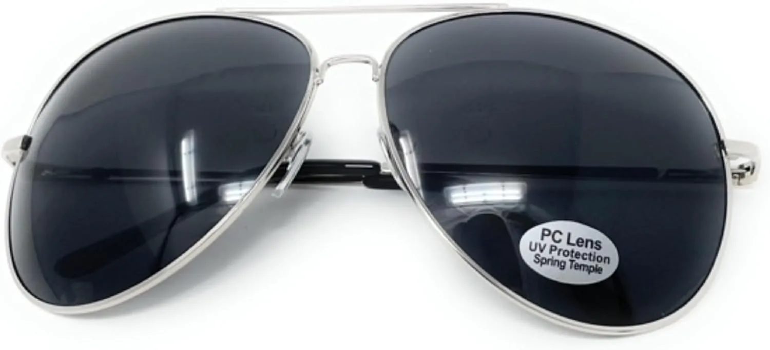 

Большие солнцезащитные очки-авиаторы для женщин и мужчин, классический ретро-стиль, черные, с эффектом потертости, классическая защита от УФ-излучения MyUV, Silver