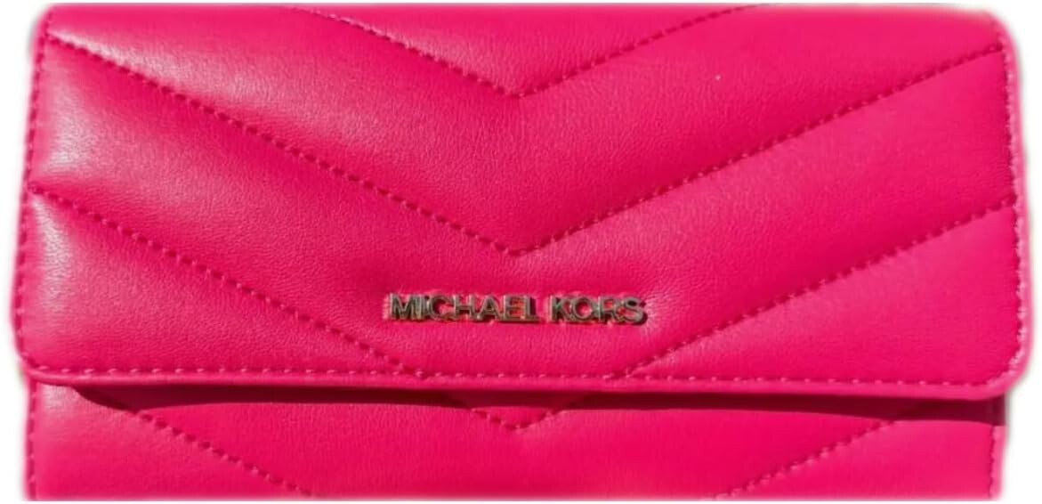 

Кошелек Michael Kors для женщин Jet Set Travel Collection Женский кошелек тройного сложения (розовый электрик)