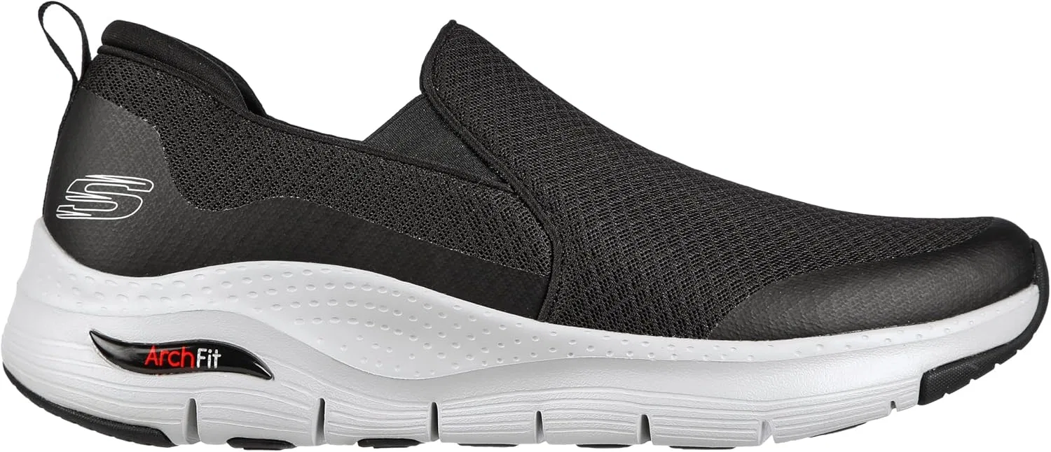Мужские кроссовки Skechers Arch Fit Banlin, Black Mesh White Synthetic Trim — фото 2