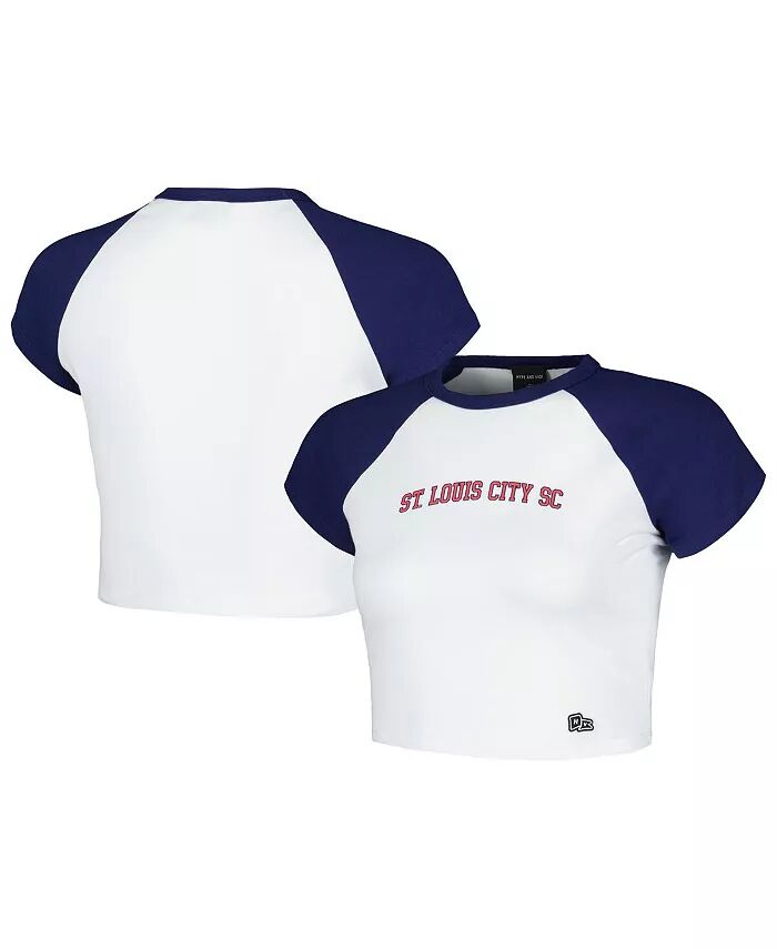 

Женская белая футболка St. Louis City SC Homerun Cropped Raglan Hype And Vice