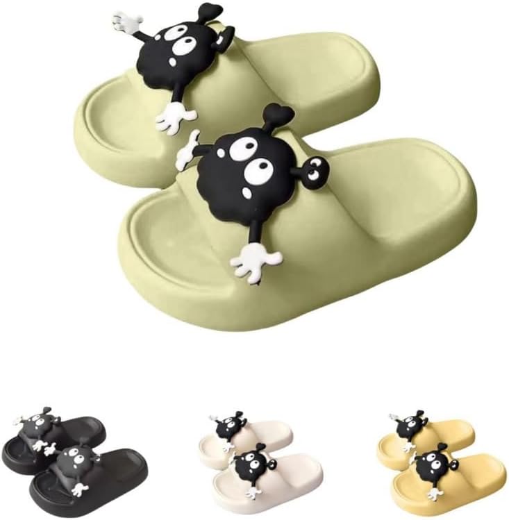 

Милые домашние тапочки для женщин, ощущение облака, мягкая платформа, нескользящие сандалии для дома и улицы, кавайные подарки для женщин и мужчин Albiva, зеленый