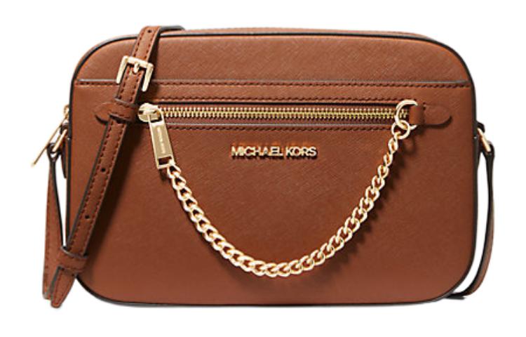 

MICHAEL KORS Сумка через плечо Jet Set из сафьяновой кожи, большого размера, женская, коричневого цвета