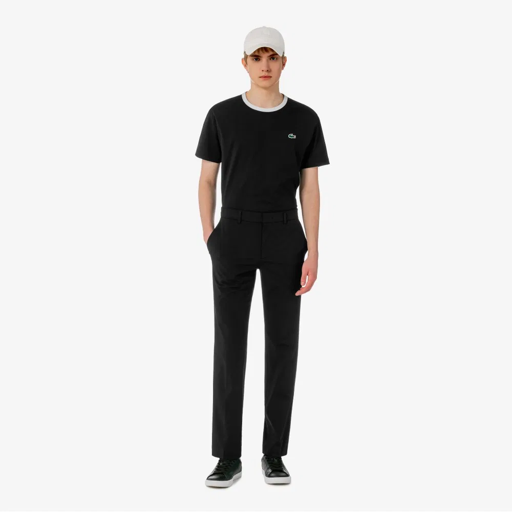 Мужские летние брюки с текстурой чёрные от Lacoste — фото 4