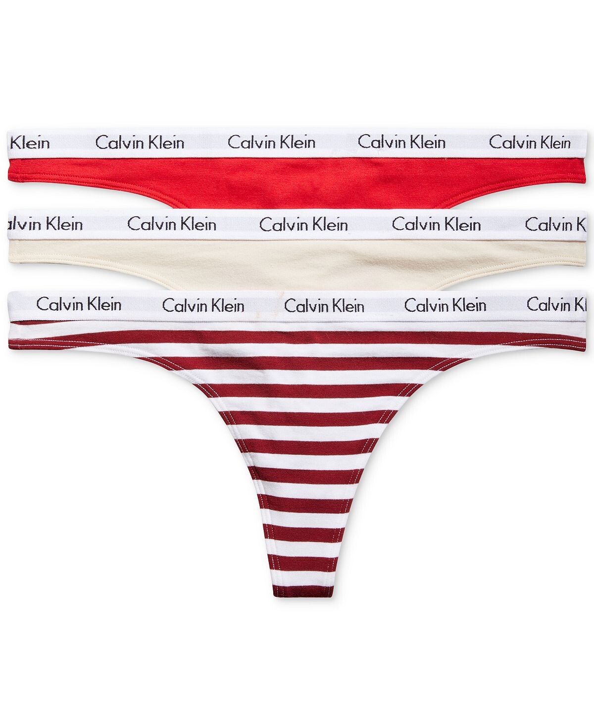 

Комплект хлопкового нижнего белья Carousel из 3 стрингов QD3587 Calvin Klein