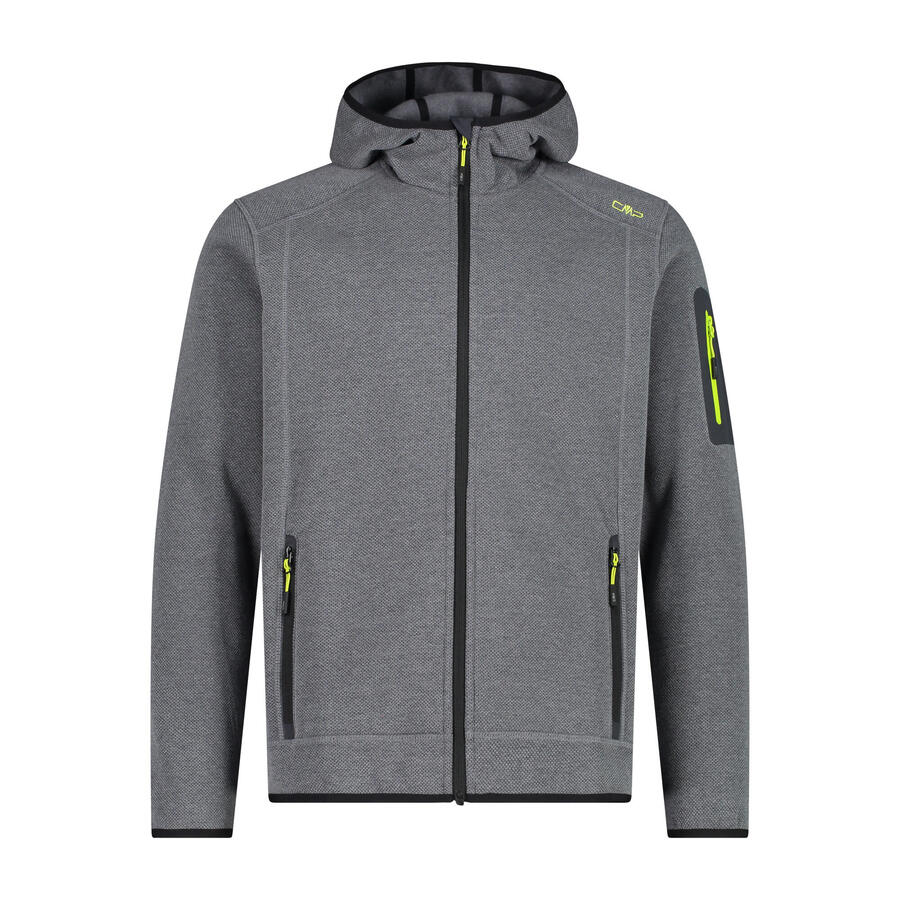 

Мужская флисовая куртка CMP с фиксированным капюшоном, трикотажная куртка 3H60847N