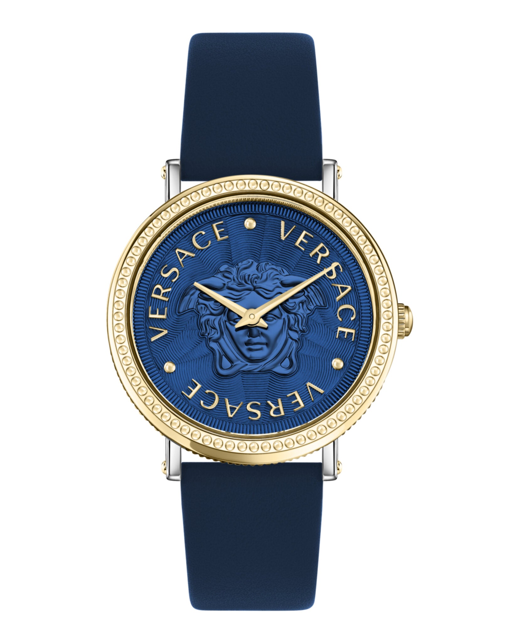

Часы из кожи V-Dollar Versace, цвет blue/two tone/blue