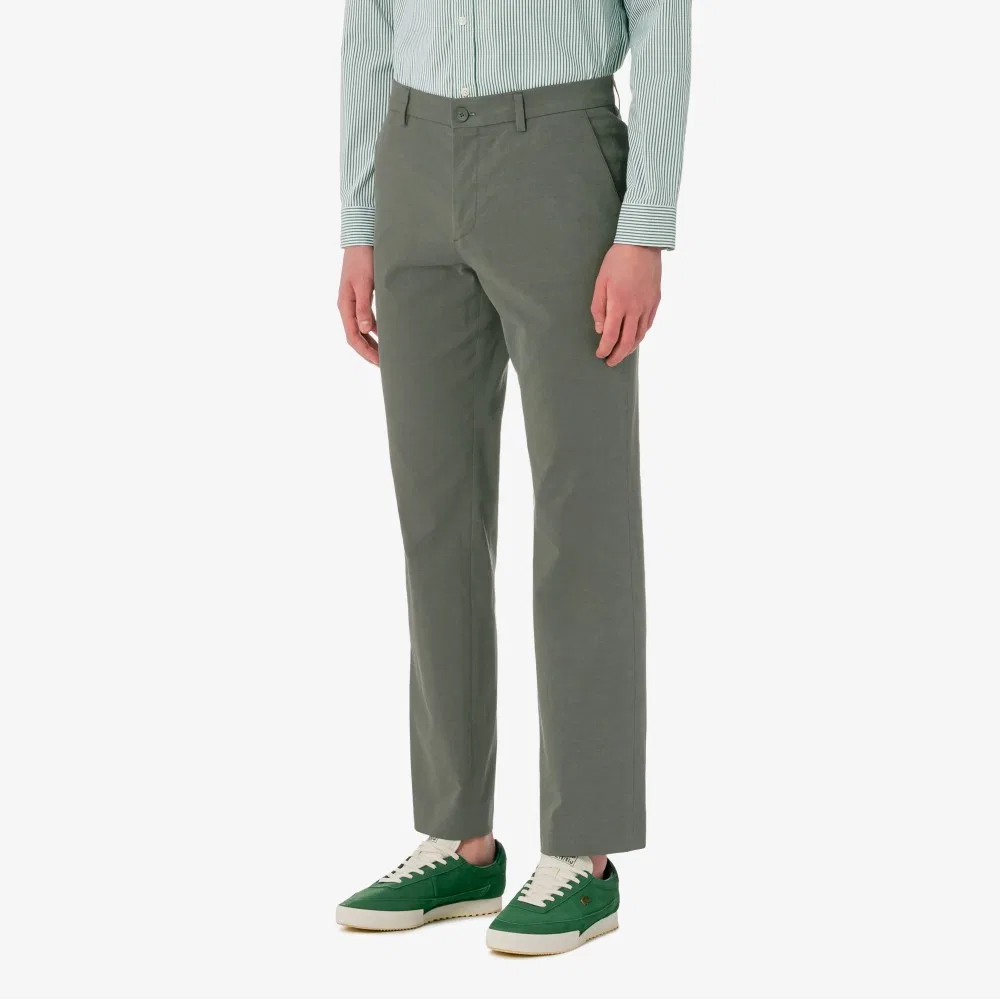 Мужские брюки чинос из пряжи цвета хаки от Lacoste — фото 2