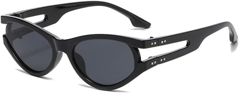 

Солнцезащитные очки UV400 с градиентной расцветкой «кошачий глаз» и заклепками, подходят для женщин и мужчин, для бега и занятий спортом на открытом воздухе UYPTK, Black Grey