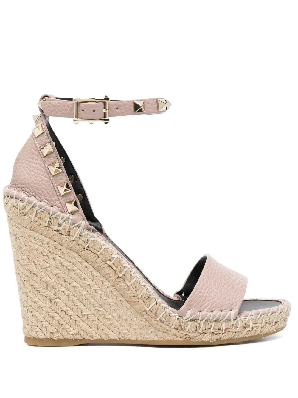 Босоножки Double Rockstud 95 на танкетке VALENTINO GARAVANI, нейтральный — фото 2