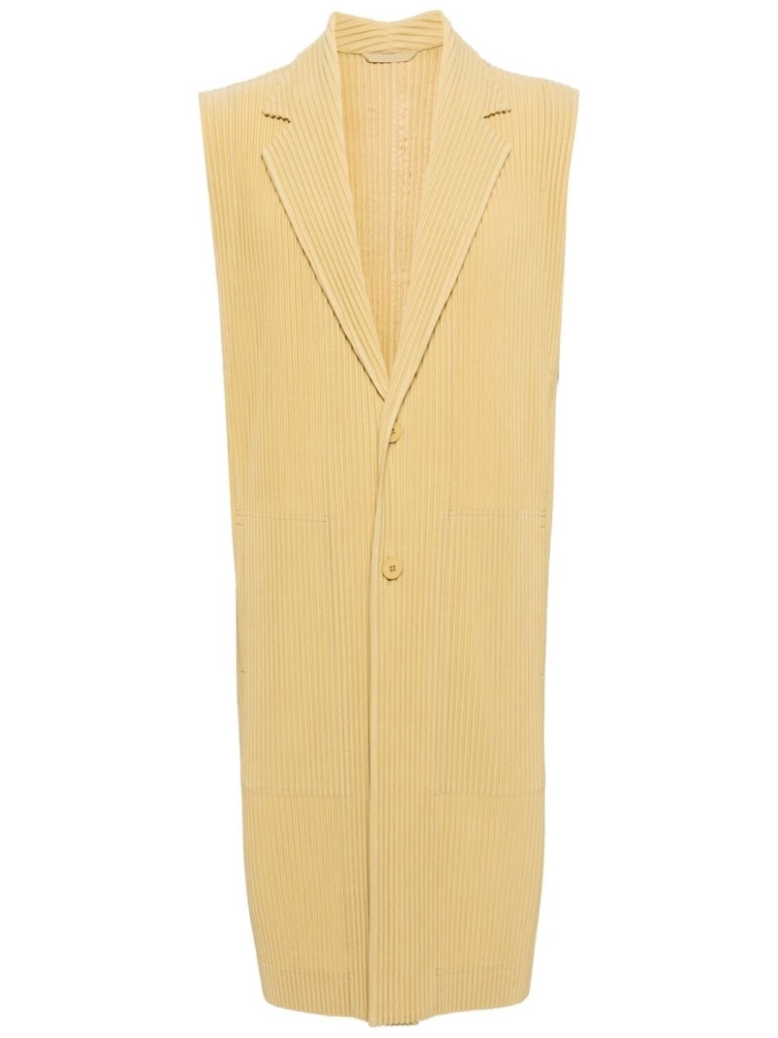 

Homme Plissé Issey Miyake длинный плиссированный жилет, желтый
