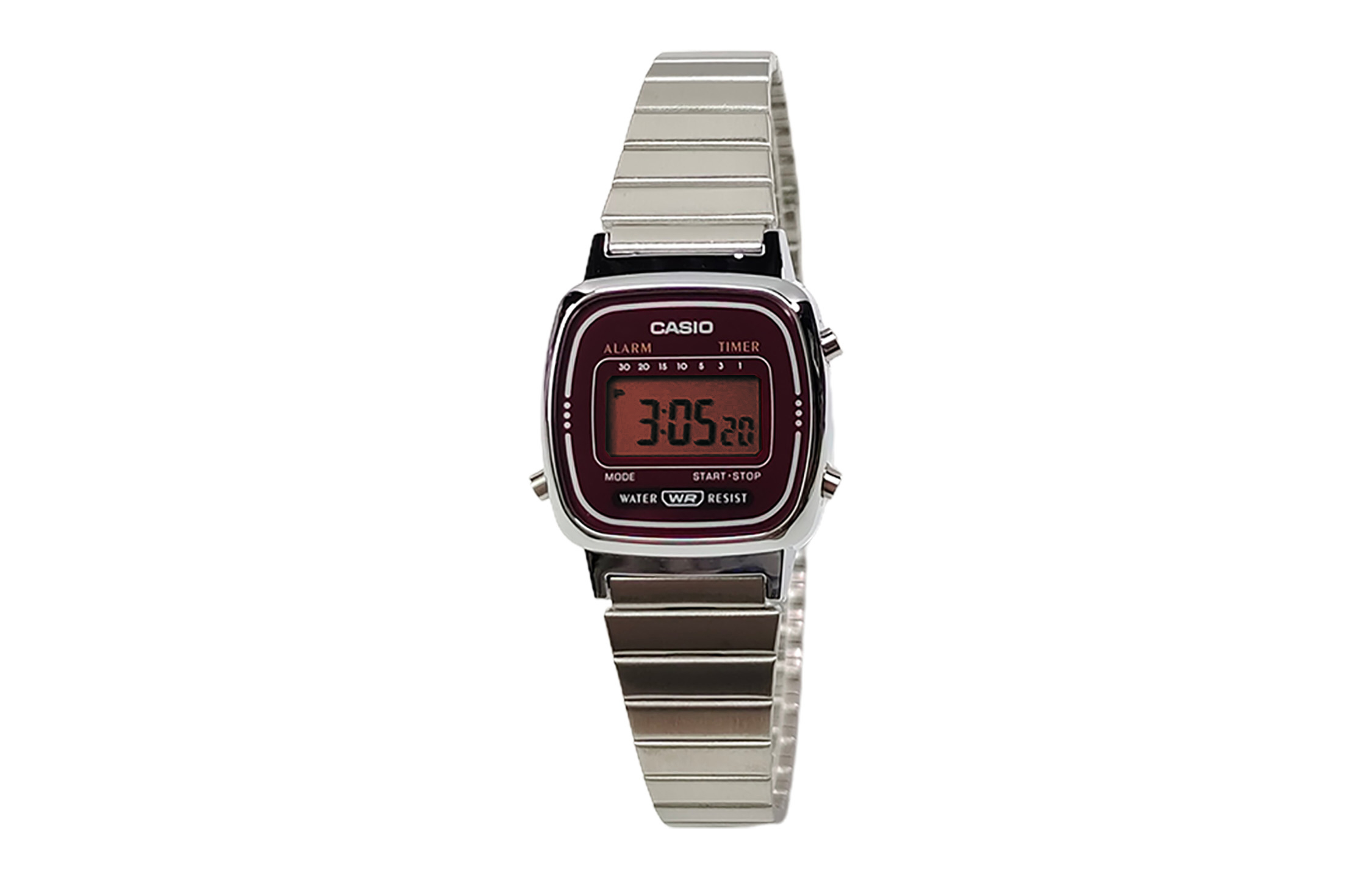 

CASIO Часы Retrofit Series Quartz Movement Stainless Steel Strap Watch Women's Watch Red Watch Dial