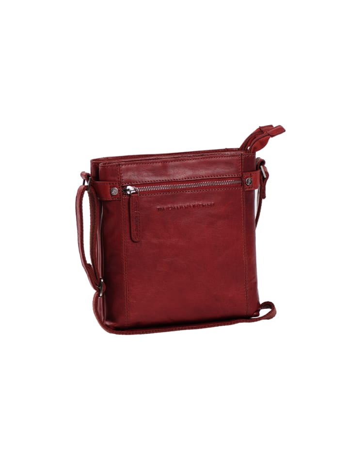 

C48.1165 Сумка-тоут Laos из антикварной кожи с потертостями цвета буйволовой кожи красного цвета The Chesterfield Brand