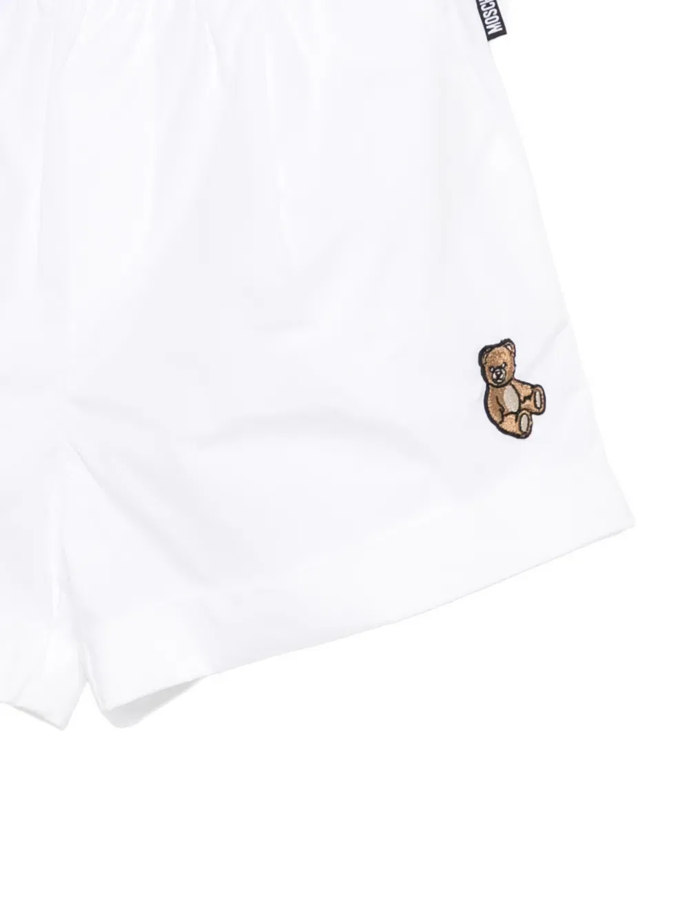 Шорты с эластичным поясом и деталями в виде плюшевого мишки Moschino Kids, белый — фото 3