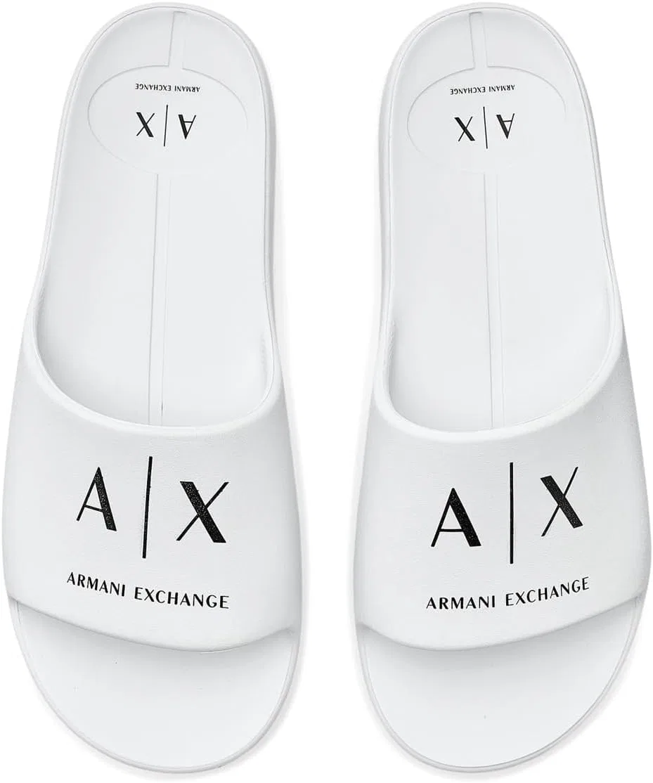 Сандалии с логотипом Armani Exchange, Optic White + Black — фото 2
