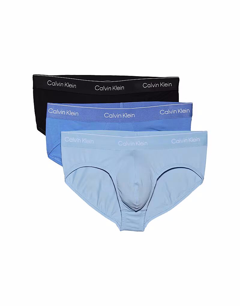 

Трусы-брифы Calvin Klein Icon Cotton Stretch, 3 пары, черного/синего цвета