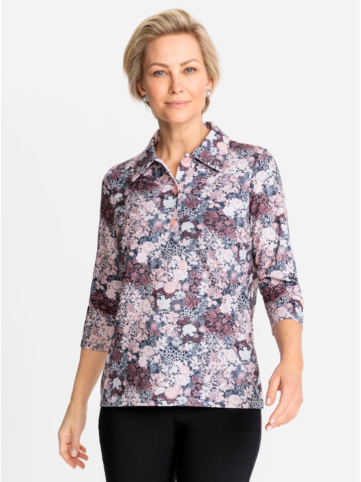 

Рубашка поло с принтом гортензии и серого камня WITT WEIDEN