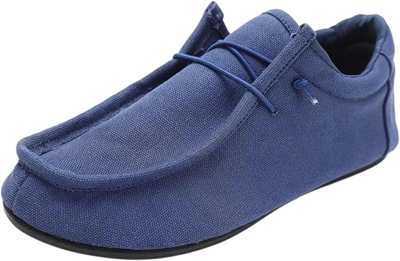 Мужские лоферы Canvas Loafers Slip On Moc Toe, синий Adhdyuud