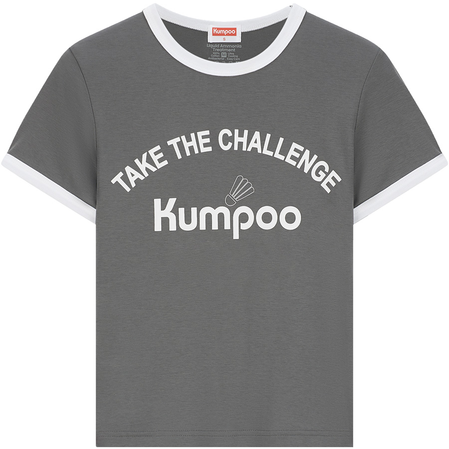 

Футболка для бадминтона женская тёмно-серая KUMPOO