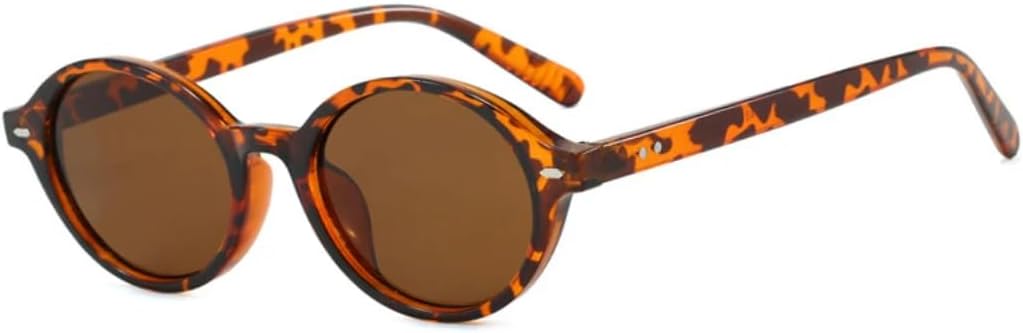 

Солнцезащитные очки с защитой от УФ-излучения UV400 | Маленькие овальные заклепки с леопардовым принтом | Для женщин и мужчин, для занятий спортом на открытом воздухе и вождения DSVIGF, Leopard Dark Tea