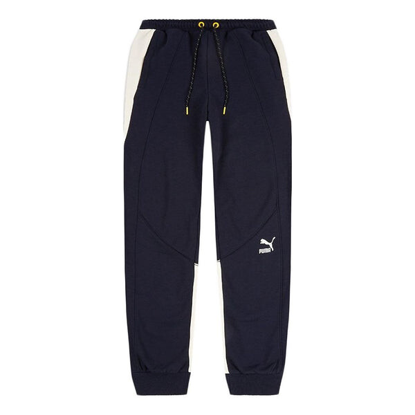 

Брюки csm sweatpants contrasting colors knit drawstring bundle feet sports pants blue Puma, синий