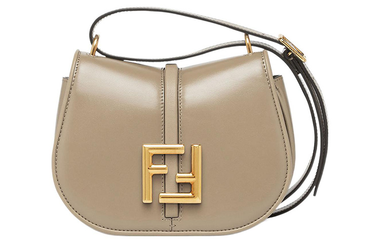 

FENDI Миниатюрная женская сумка через плечо из телячьей кожи голубиного серого цвета