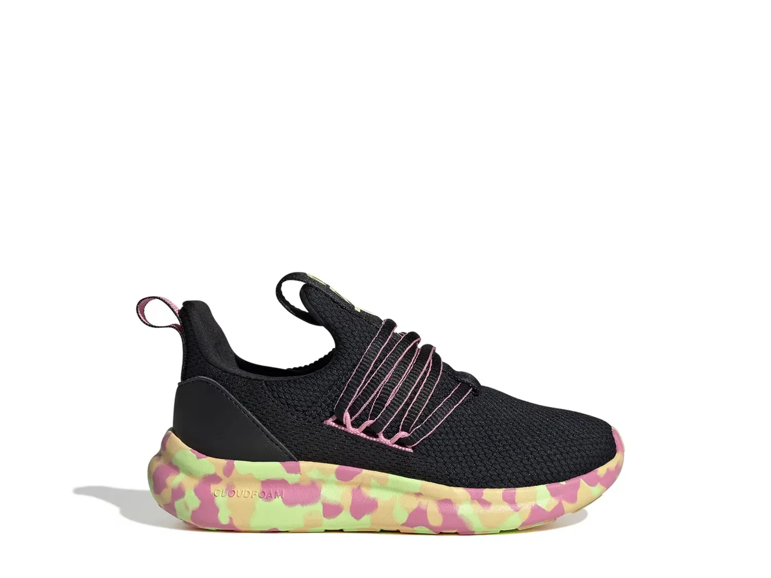 Кроссовки Lite Racer Adapt 7.0 Slip-On — детские Adidas, Black/Pink — фото 3