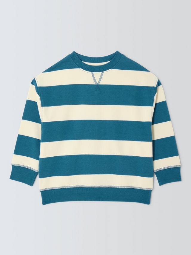 Детский свитшот с полосками из крашеной пряжи John Lewis, Blue Navy — фото 3