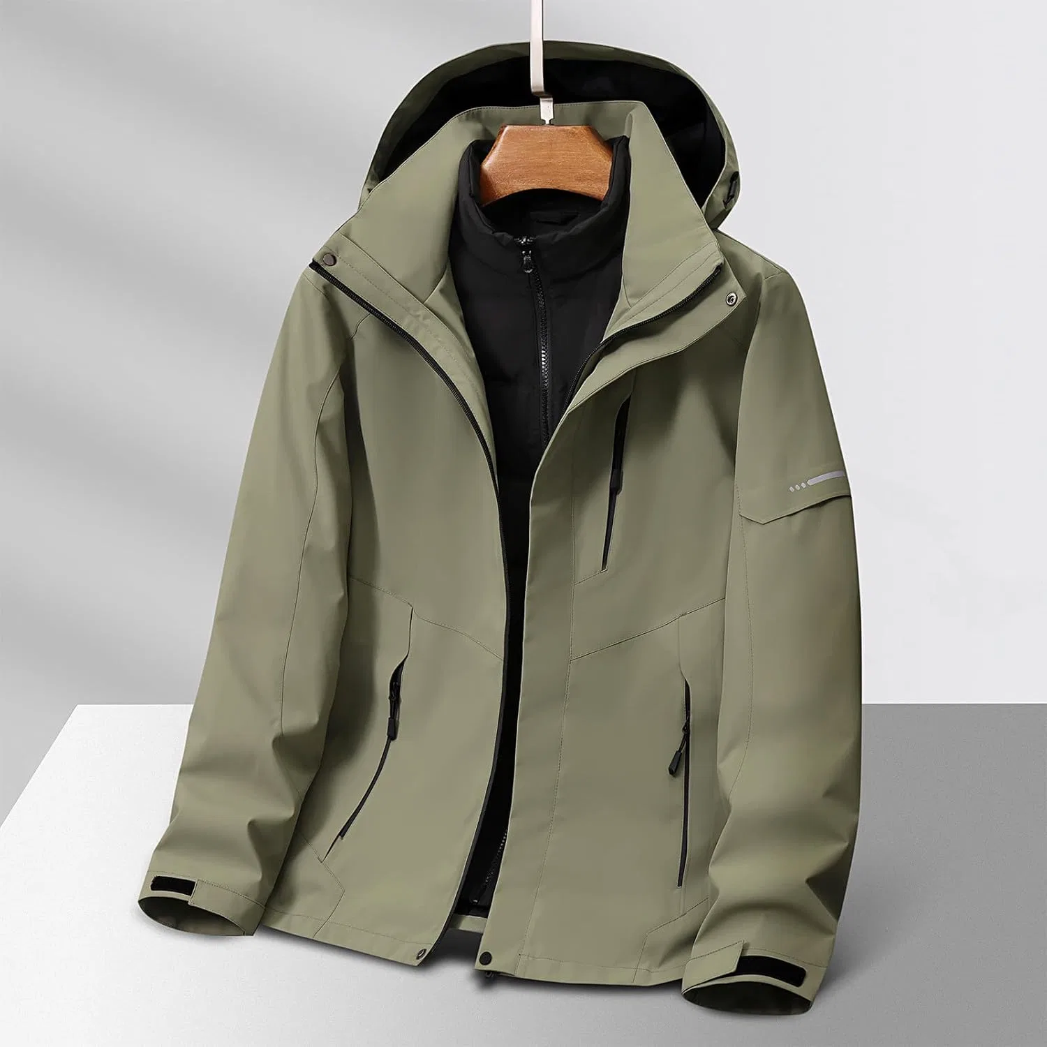 Мужская куртка для похода, непромокаемая, бренд Generic, цвет khaki — фото 2