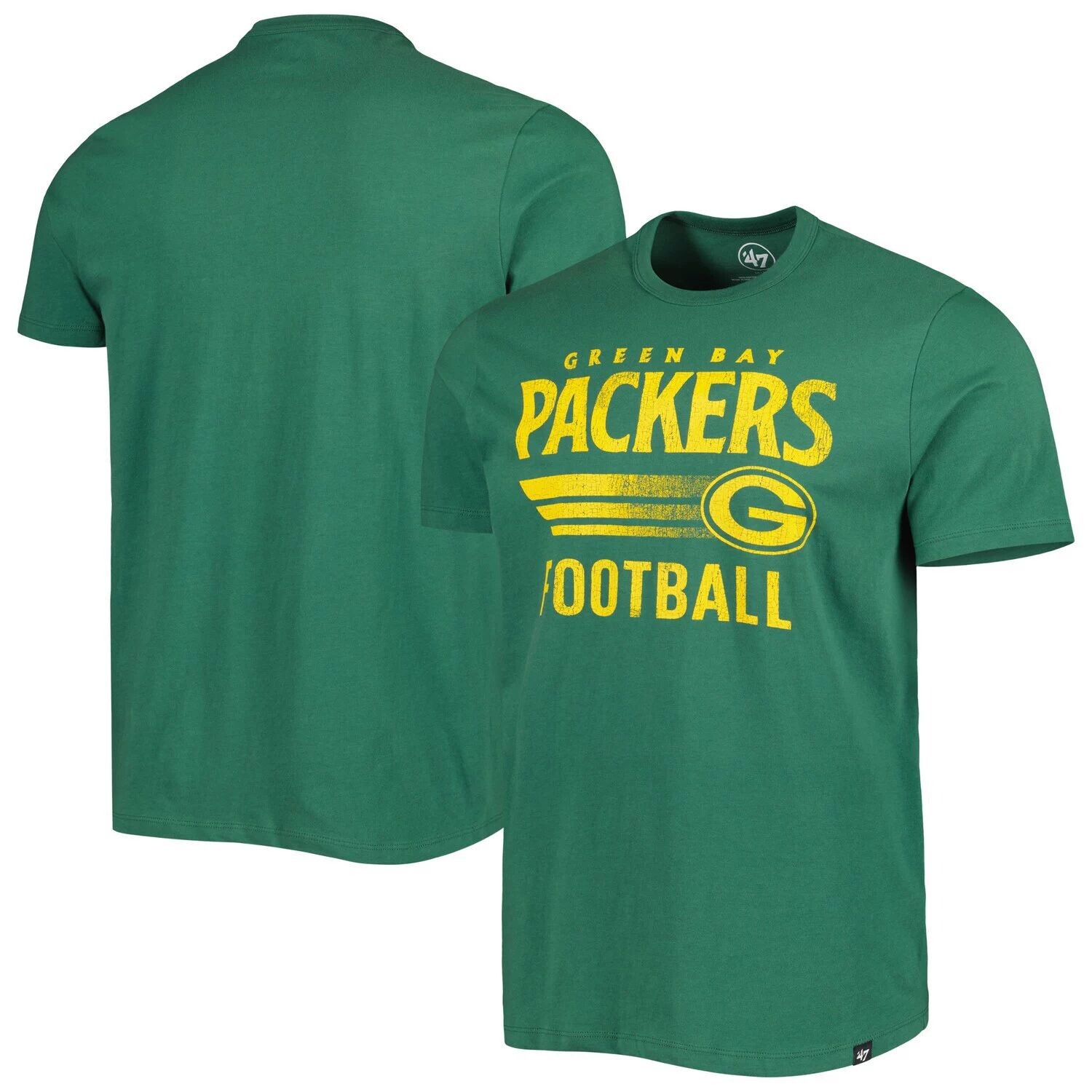 

Мужская зеленая футболка Green Bay Packers с надписью Rider Franklin '47, Зеленый, Мужская зеленая футболка Green Bay Packers с надписью Rider Franklin '47