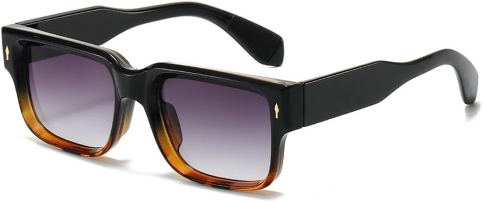 

Популярные модные квадратные солнцезащитные очки конфетных цветов для женщин, ретро-очки с заклепками, трендовые мужские солнцезащитные очки с градиентным покрытием, солнцезащитные очки UV400 SKFGNX, Black Leopard Gray