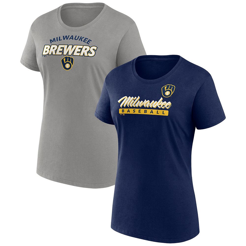 

Набор женских футболок Fanatics с фирменным логотипом Milwaukee Brewers Risk, цвет Brw Navy