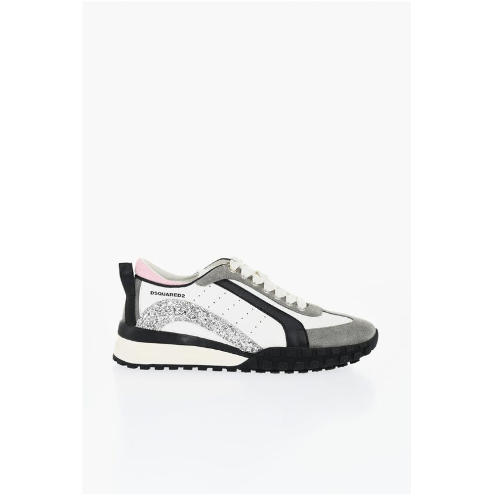 Кроссовки LEGEND из замши и кожи с блестящими деталями Dsquared2, Black and White — фото 3