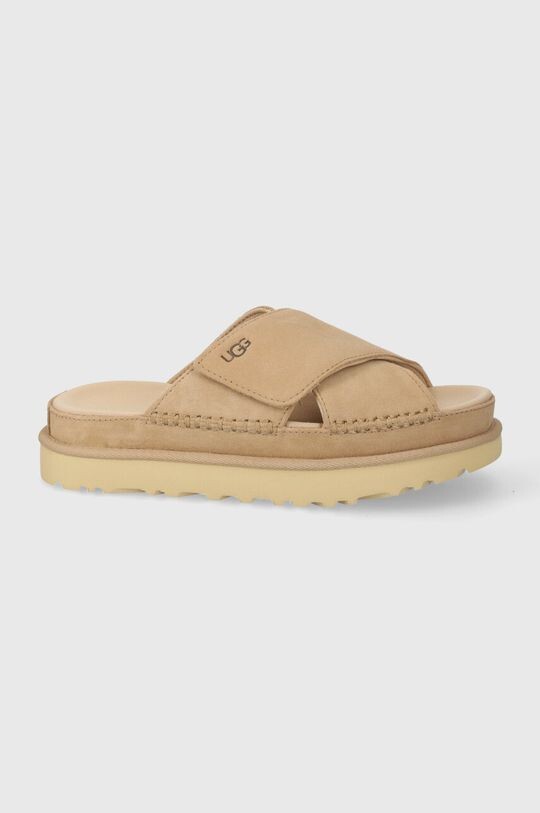 

Замшевые тапочки UGG Goldenstar Cross Slide Ugg, бежевый