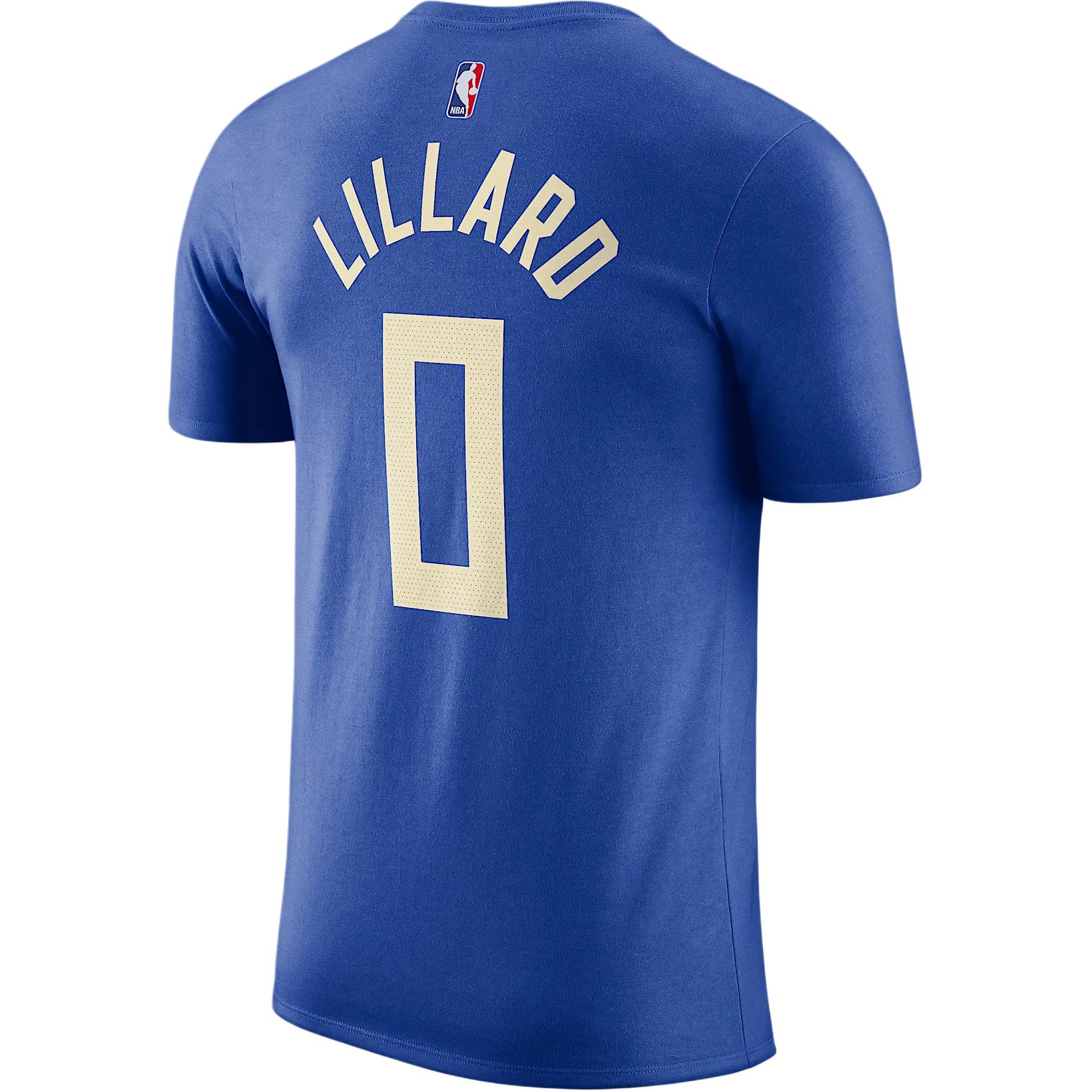 Футболка мужская Damian Lillard Milwaukee Bucks Essential City Edition NBA Nike, синий — фото 4