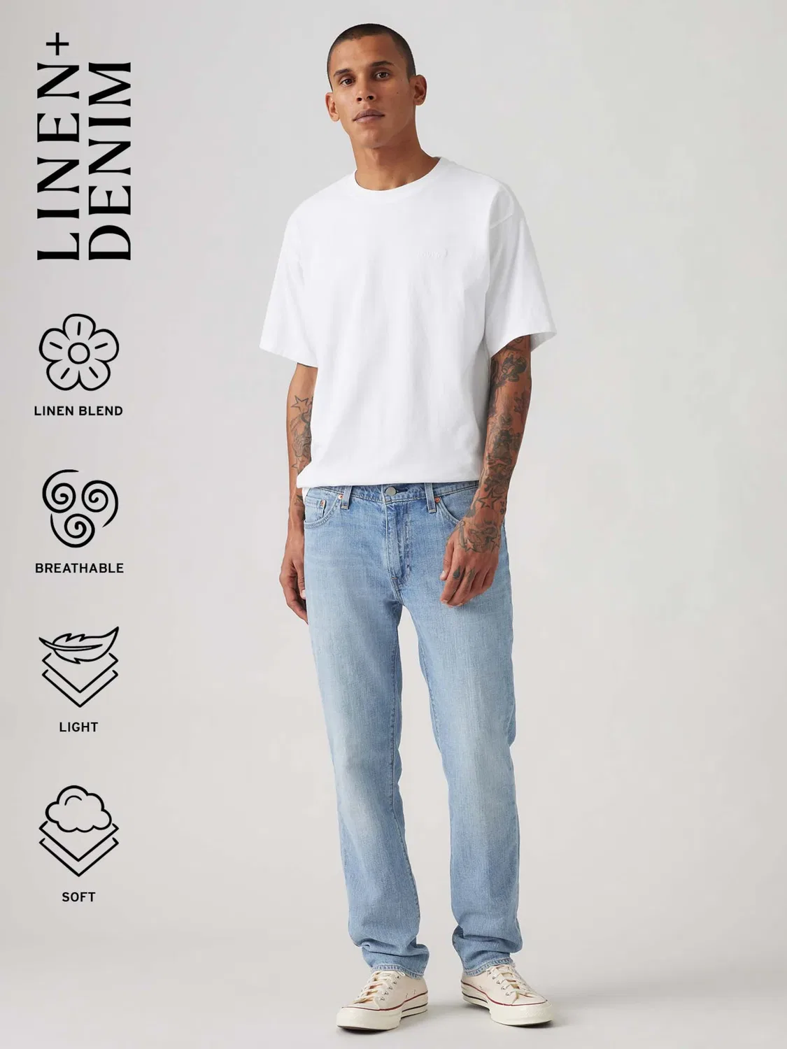 Зауженного кроя джинсы 511 зауженный Linen джинсовый джинсы Levi S, синий деним — фото 2