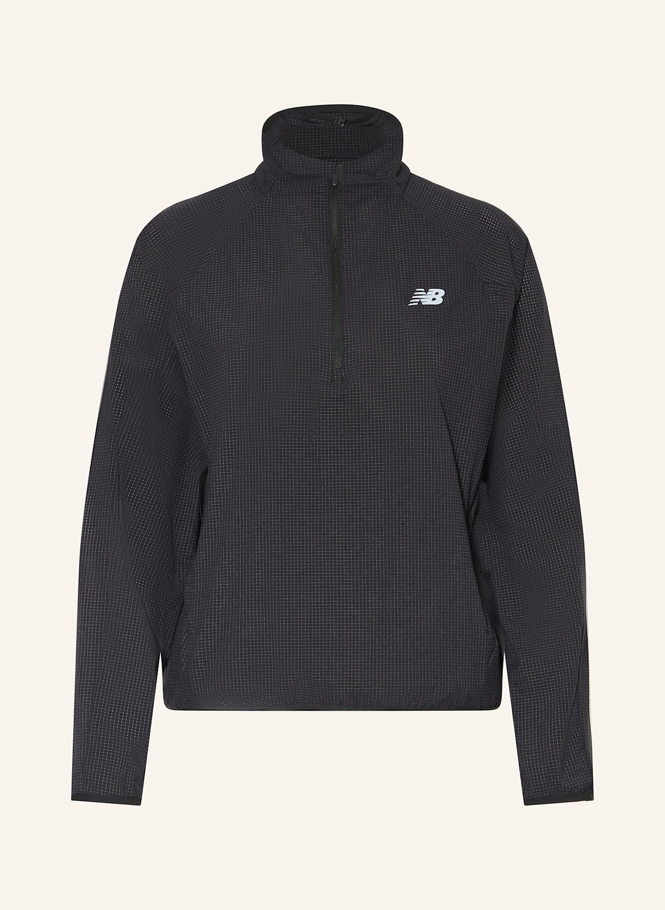 

Футболка для бега ультралегкая с полумолнией New Balance, черный
