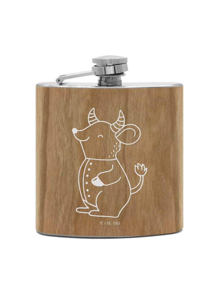 

Mr. & Mrs. Panda Фляга Flachmann Robbe Lachen mit Spruch in Braun