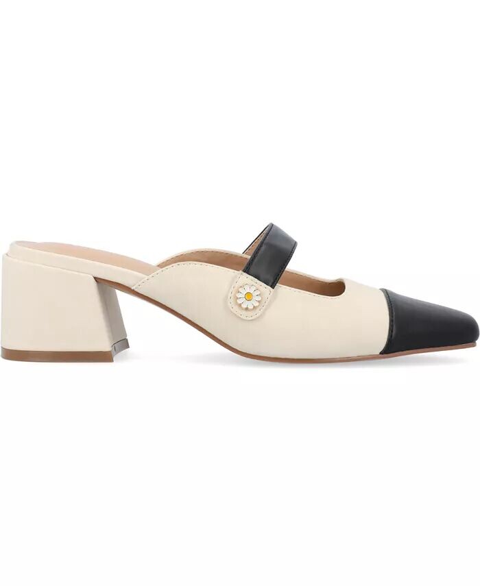 Женские мюли Dalla Block Heel Mary Jane Journee Collection, коричневый/бежевый — фото 2