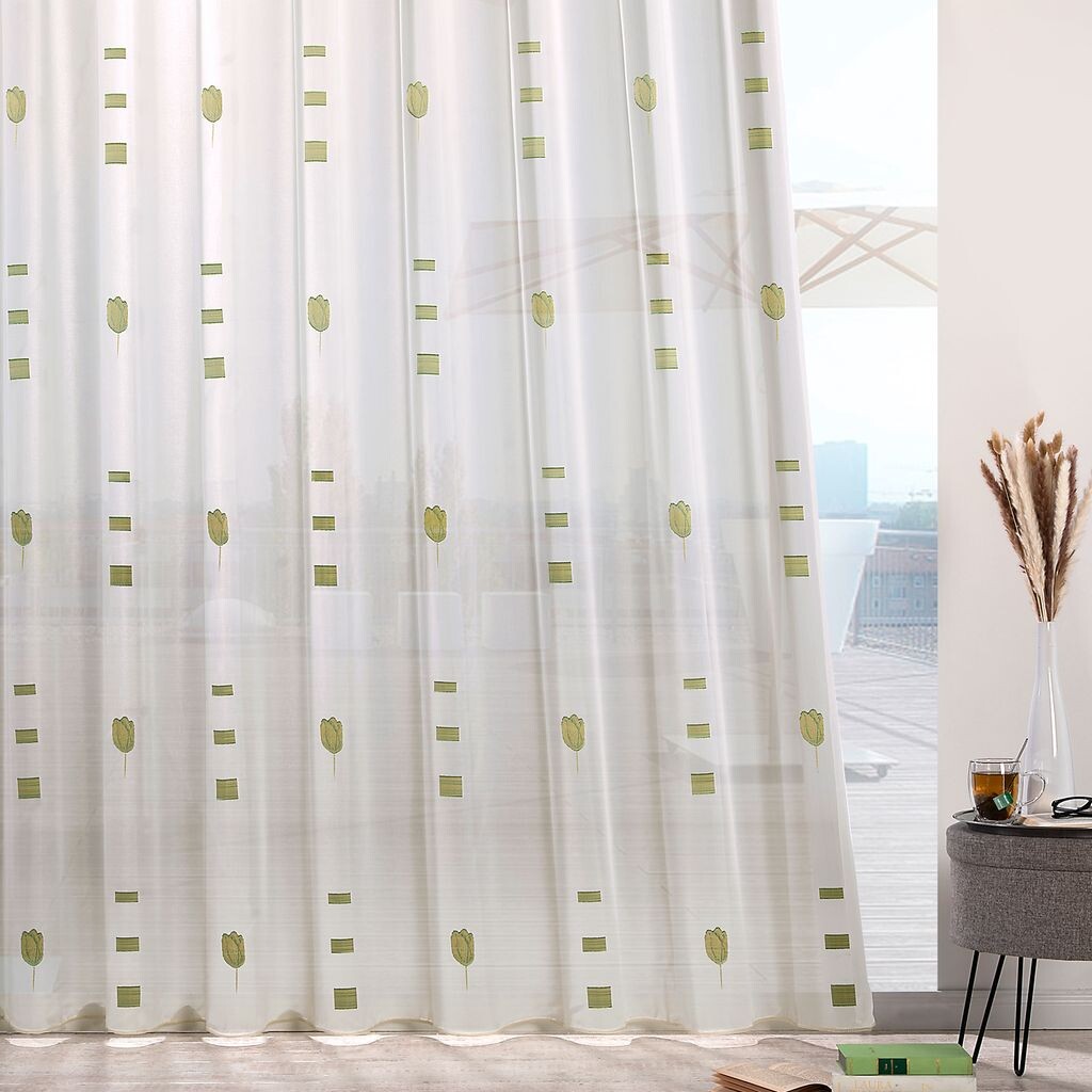 

Heimtexland Магазин штор Web Scherli дымчатая лента для штор полупрозрачная свинцовая лента интернет-магазин готовых штор тюльпан натуральный Тип874 зеленый ВxШ 245x625 см