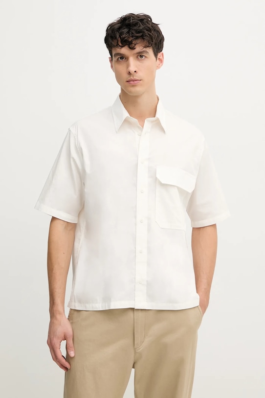 

Хлопковая рубашка Armani Exchange, бежевый