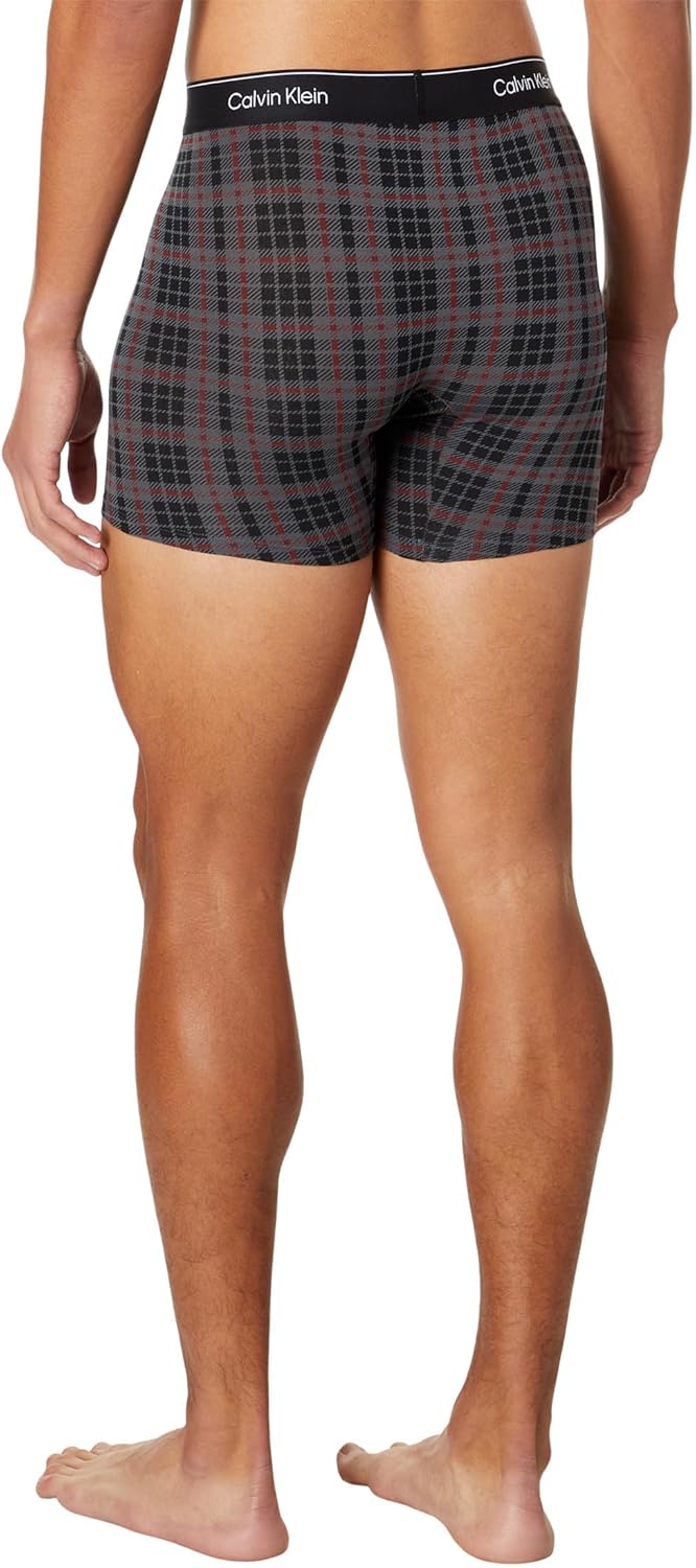 Боксеры-брифы Calvin Klein Modern Cotton Holiday, Scottish Plaid/Charcoal Heather/Sundried Tomato — фото 2