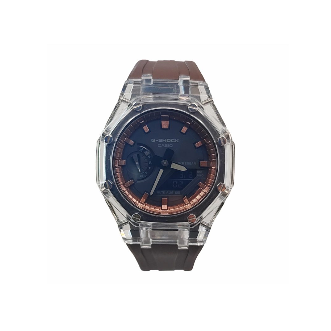 

CASIO Часы Men Liquid Crystal/Analog Dual Display Series Black Watch, Glacier Coffee