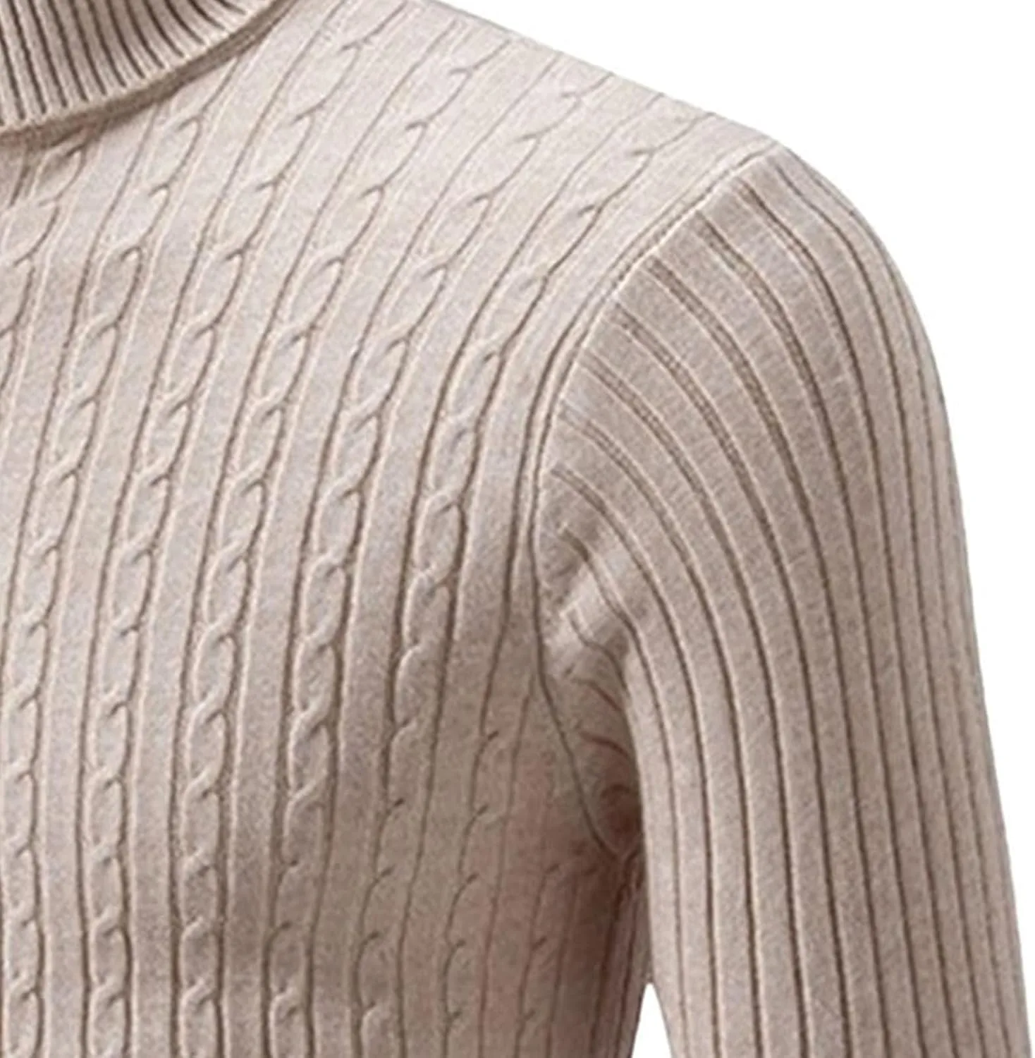 Мужской водолазка Slim Fit вязаный свитер — фото 4