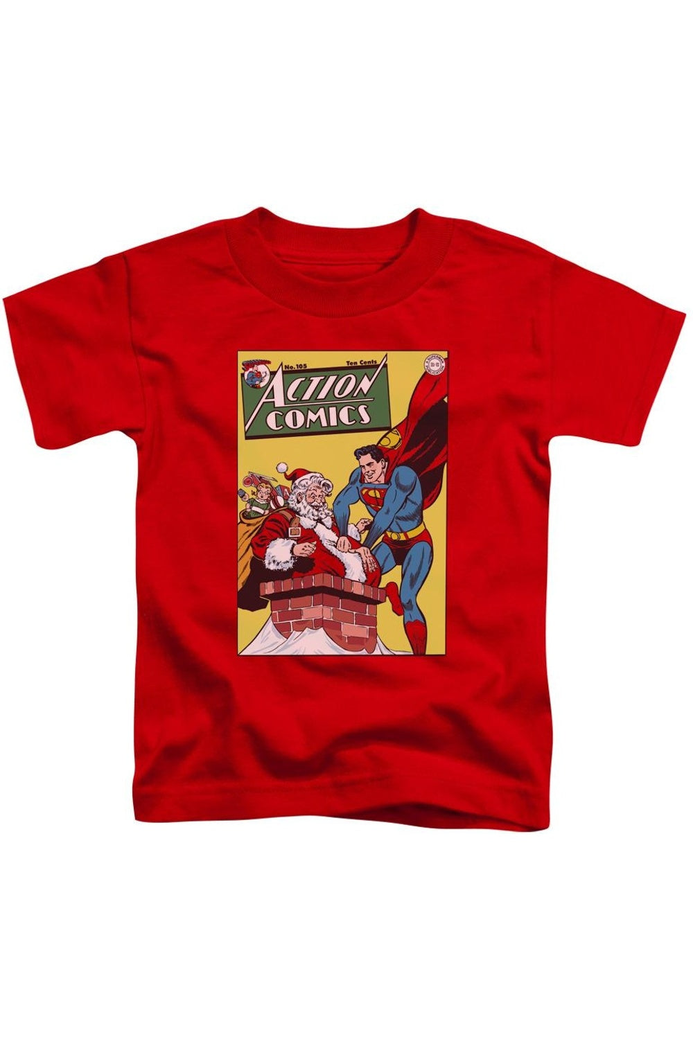 

Футболка с коротким рукавом для малышей DC Comics Cover No. 105 Gildan, красный