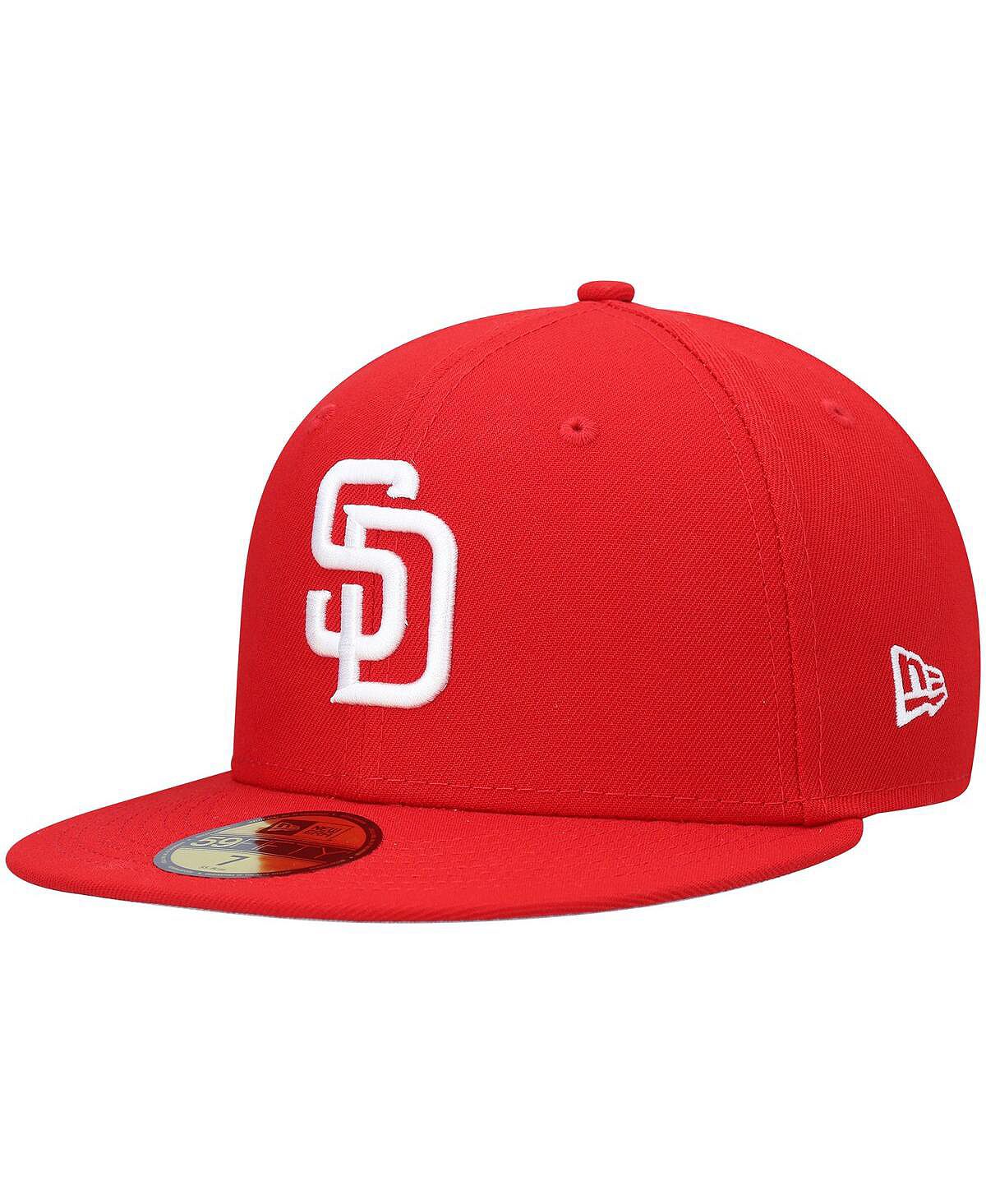 

Мужская красная приталенная шляпа San Diego Padres Logo белая 59FIFTY New Era