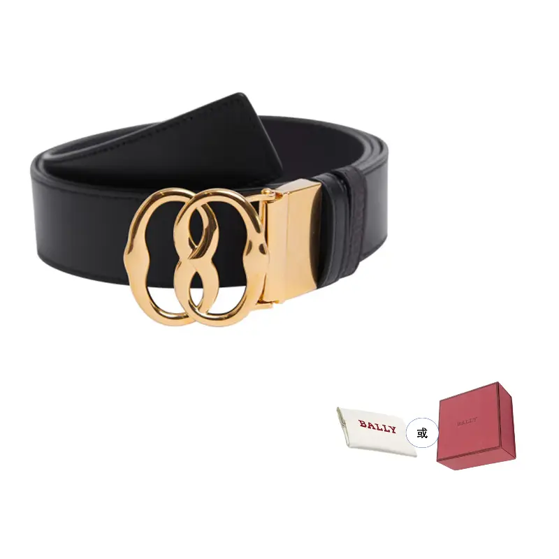 

BALLY Ремень кожаный двусторонний с эмблемой, Black
