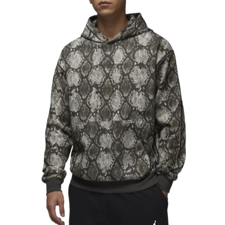 Спортивный худи с капюшоном мужской Dri-FIT с принтом Jordan, белый/черный — фото 3